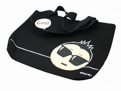 Black Cotton Shopper