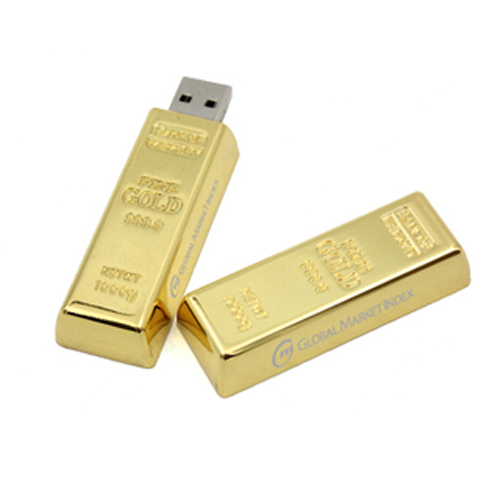 Gold Brick Shaped USB Memory stick