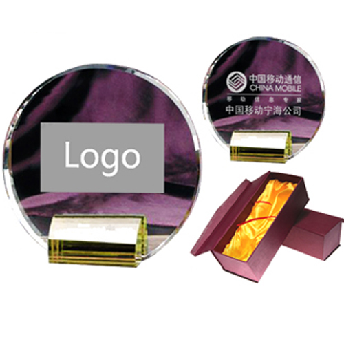 Round shape Crystal Trophy